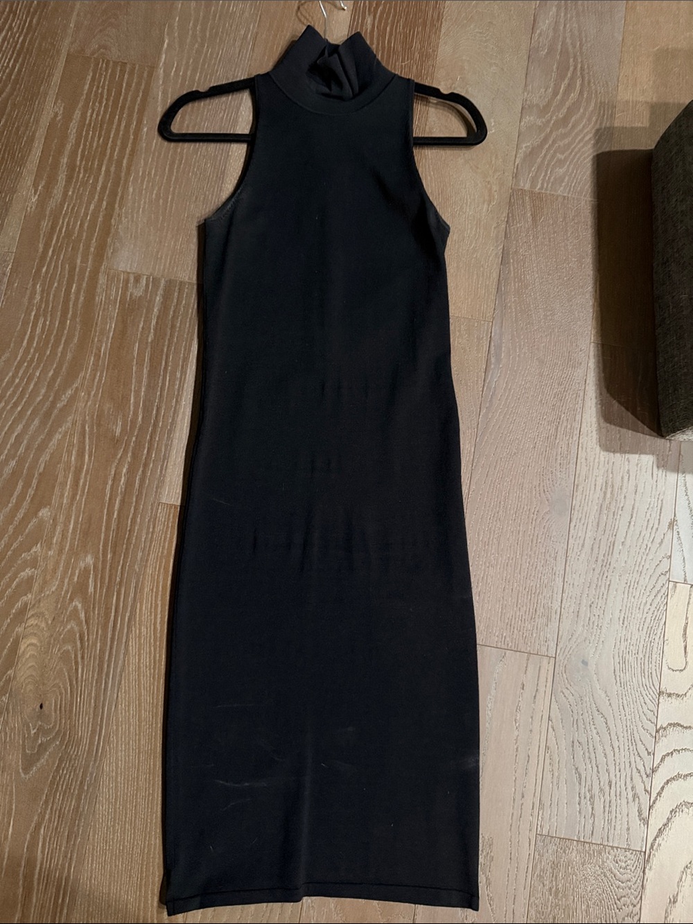 Central Park West Black Sleeveless Maxi Dress | Size S | Mock Neck